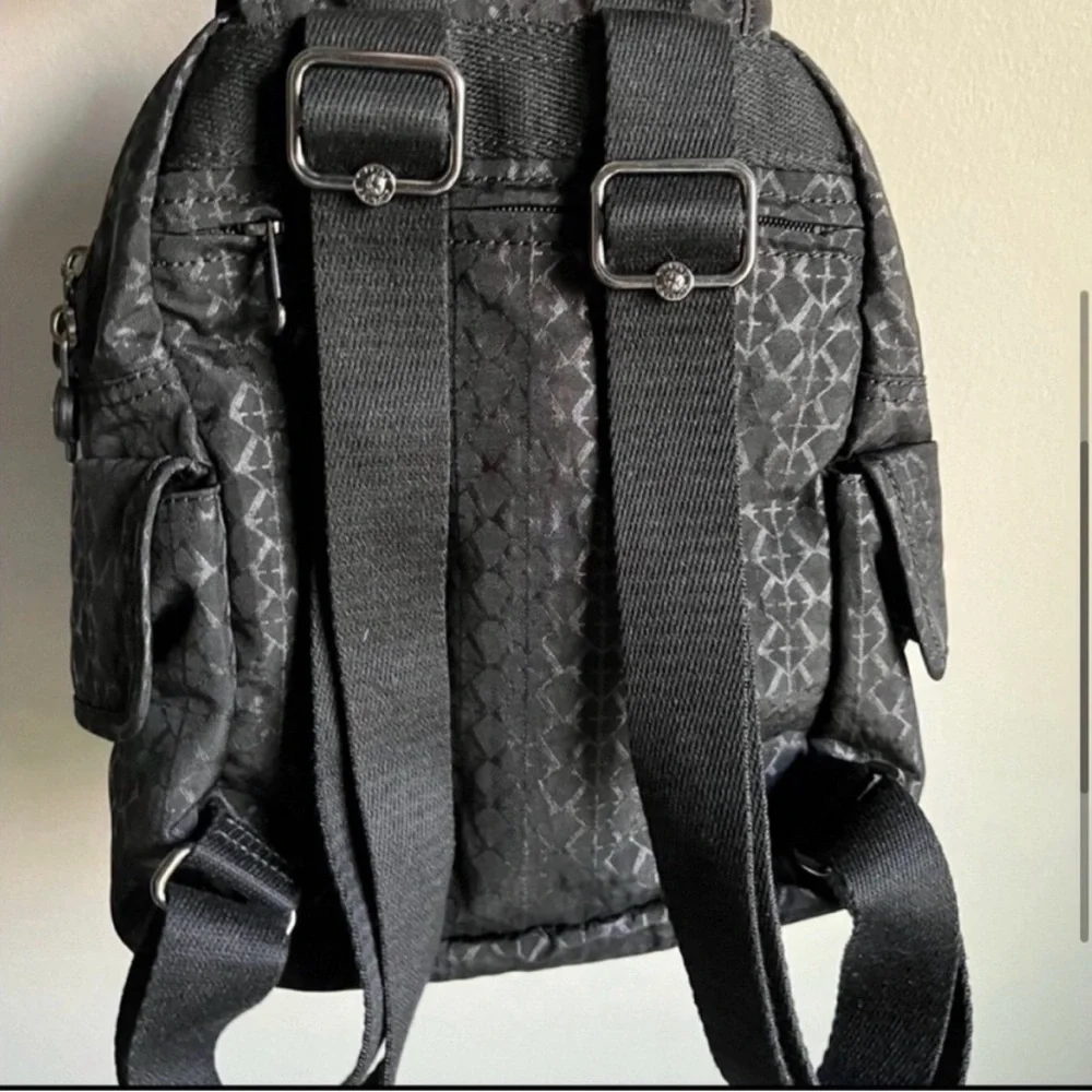 Kipling City Mini Backpack Pattern Black with Monkey